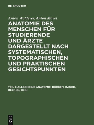 cover image of Allgemeine Anatomie, Rücken, Bauch, Becken, Bein